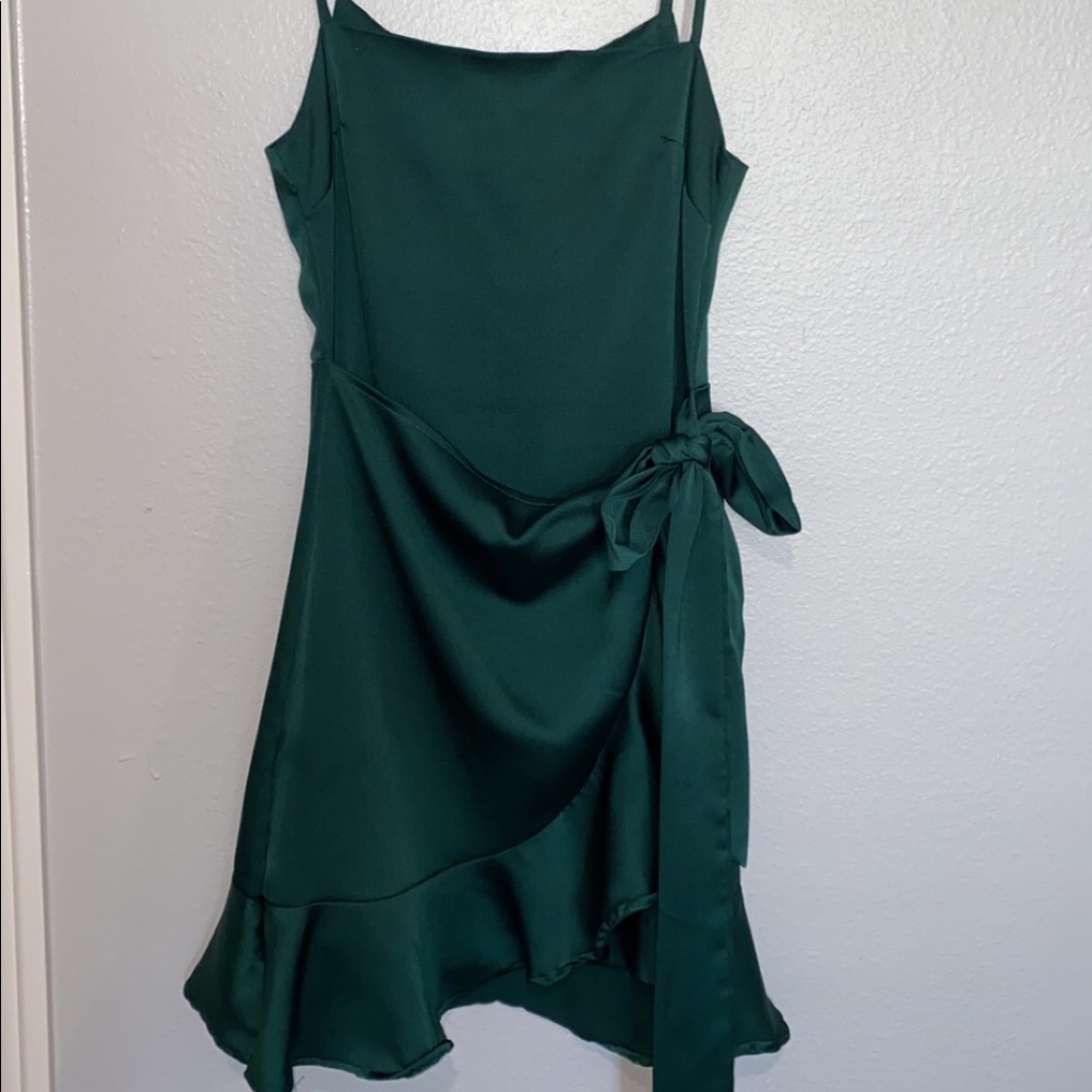 Princess Polly Faux Wrap Satin Dress
